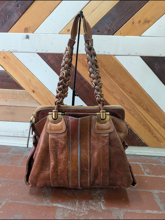 Chloe Handbags - Chloé Brown Braided Leather Heloise Shoulder Bag